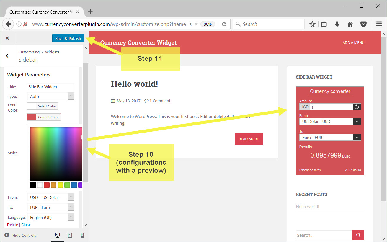 Currency Converter Widget